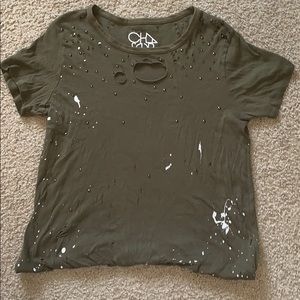Chaser distressed splatter T-shirt